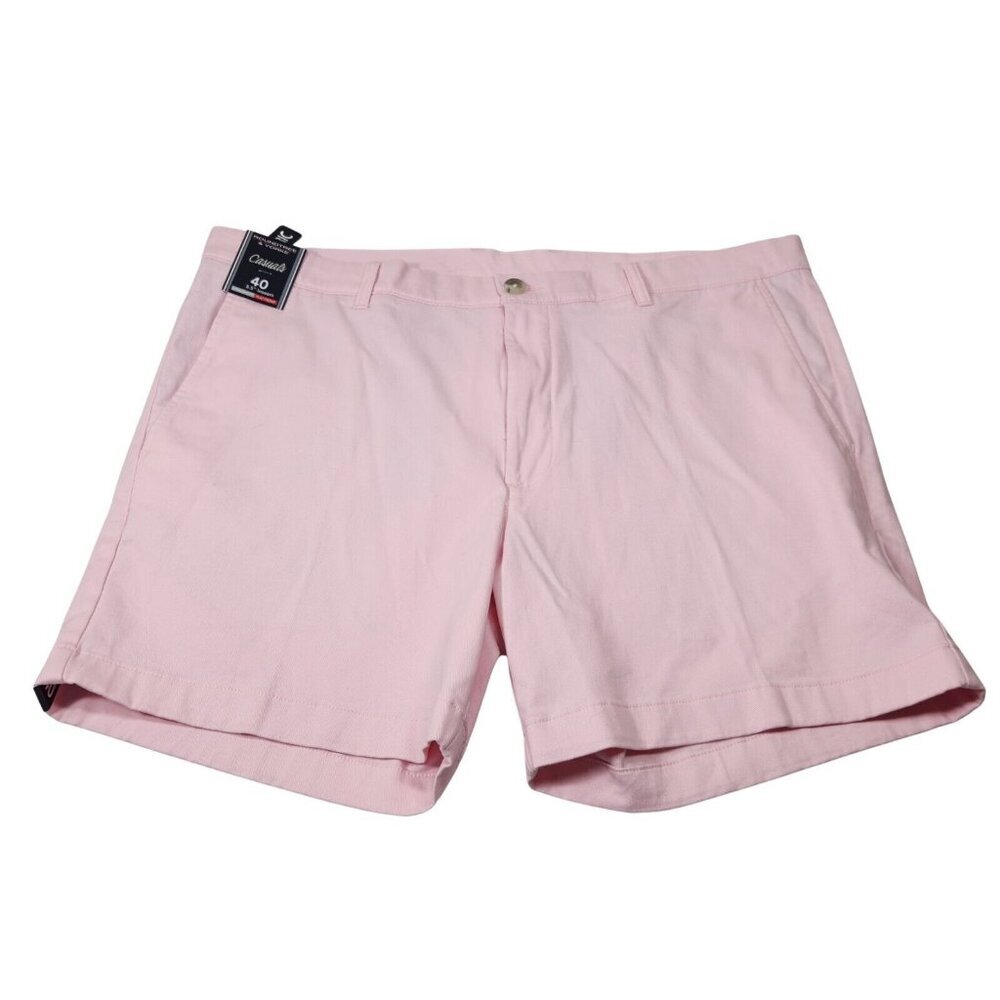 Roundtree & Yorke Mens Size 40 Shorts Classic Chino Flat Front Pink ---14